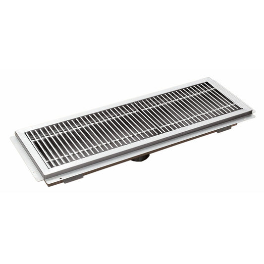Omcan 44610 12" x 60" Floor Trough with Stainless Steel Grating