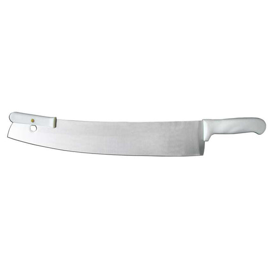 Omcan 11520 16-inch Pizza Knife with White Double Handle
