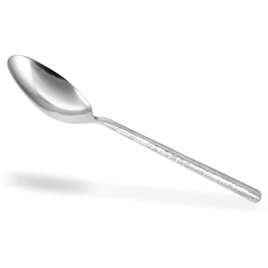 Carlisle 60206 9.5" Terra Solid Spoon - Hammered Mirror Finish - 400 Series Stainless