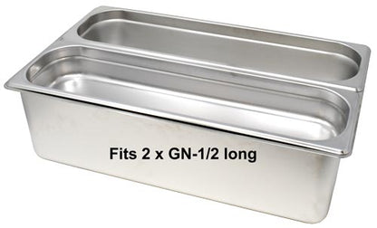 Omcan 80923 Full-Size Stainless Steel Spillage Water Pan 6" Depth Upright Standing Edge