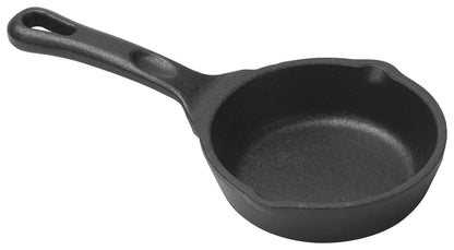Winco CAST-3 3 oz. Matte Black Enamel Mini Cast Iron Induction Skillet