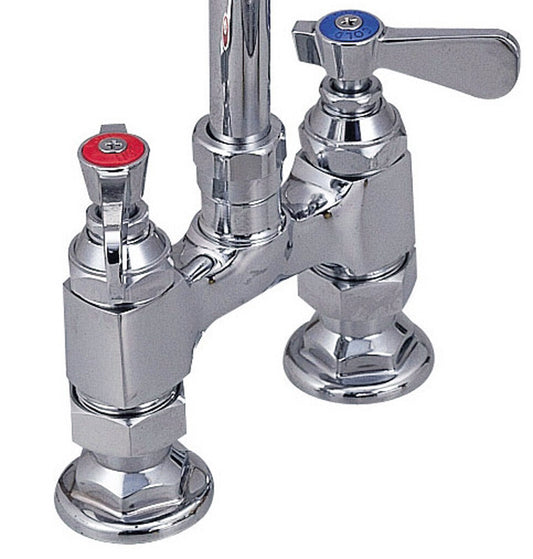 BK Resources BKF4HD-XX-G 4" Chrome-Plated Brass O.C. Optiflow Deck Mount Faucet W/Out Spout