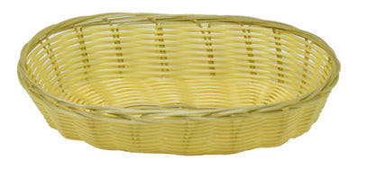 Omcan 47196 9" x 4.25" x 2" Long Oval Natural Woven Basket