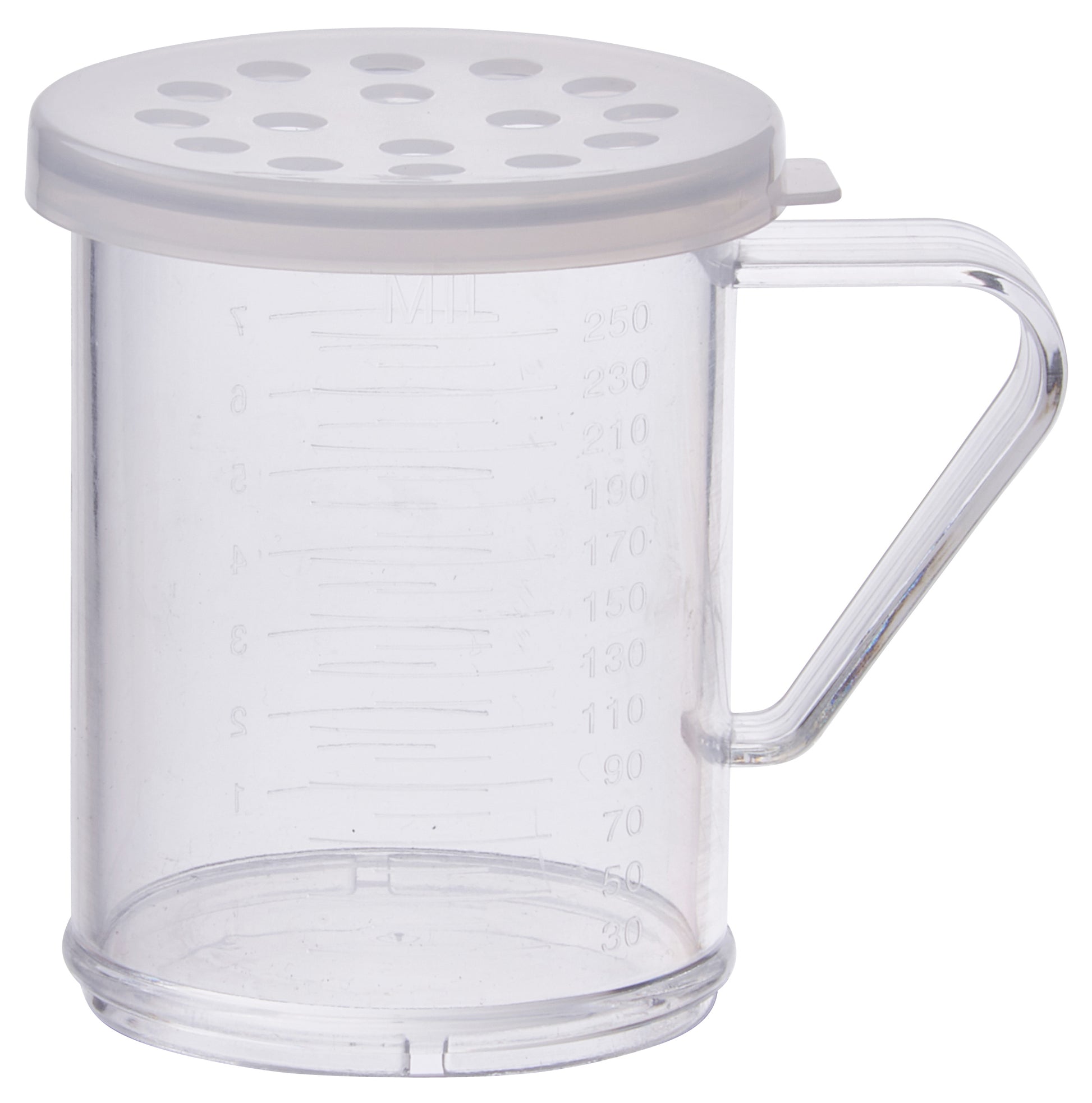 Winco PDG-10CXL 10 oz. Extra Large Hole Dredge with Clear Snap-on Lid