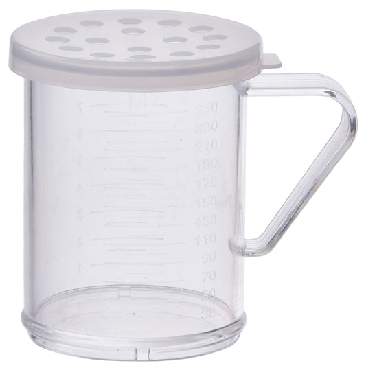 Winco PDG-10CXL 10 oz. Extra Large Hole Dredge with Clear Snap-on Lid