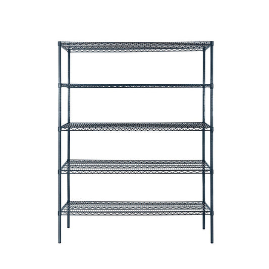 Atosa MWSSE184286 18"x42" Slate Gray 5-Shelf Epoxy Shelving Unit with 86" Post