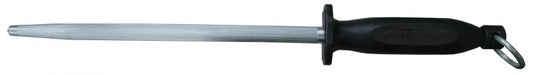 Omcan 13927 14-inch Round Sharpening Steel with Black Handle