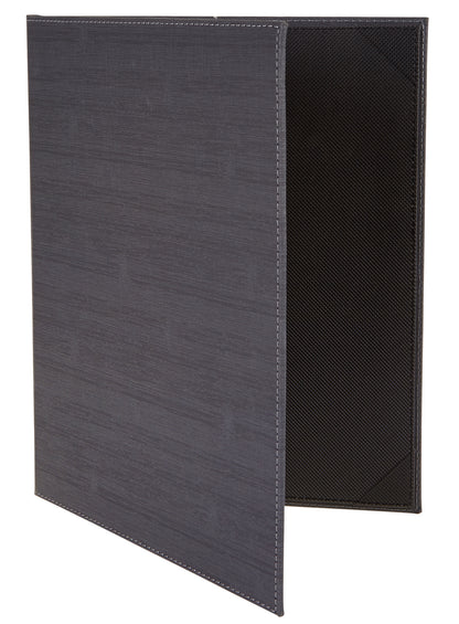 Winco LMD-811GY Gray Two-Views Menu Cover For 8-1/2 X 11" Inserts