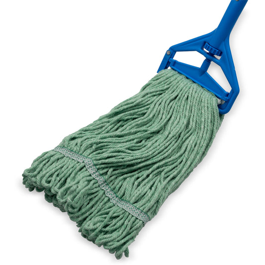 Carlisle 369417B09 Medium Green Acrylic Fiber 4 Ply Looped-End Mop w/ Green Band