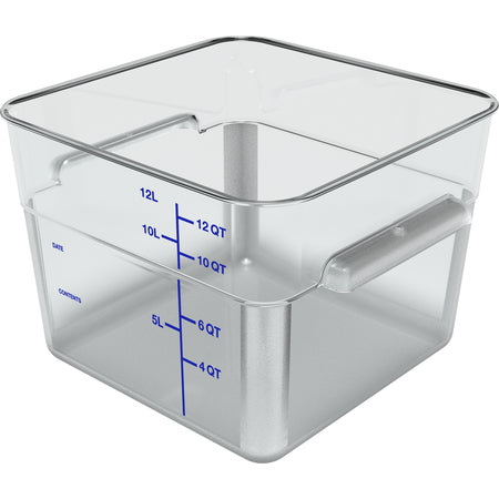 Carlisle 1195407 12 Qt Clear Square Polycarbonate Food Storage Container