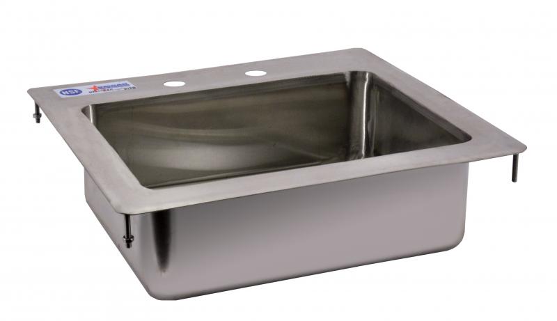 Omcan 39781 14" x 10" x 5" Single Stainless Steel Drop in Sink with Flat Top