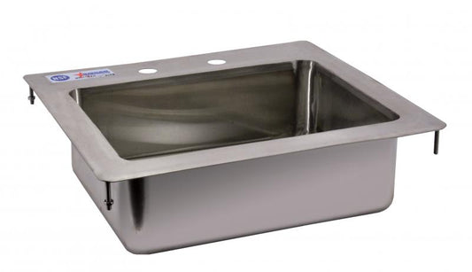 Omcan 39781 14" x 10" x 5" Single Stainless Steel Drop in Sink with Flat Top