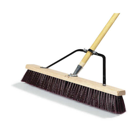 Carlisle 367378TC00 24" Rough Floor Sweep with Stiff Maroon Plastic Bristles
