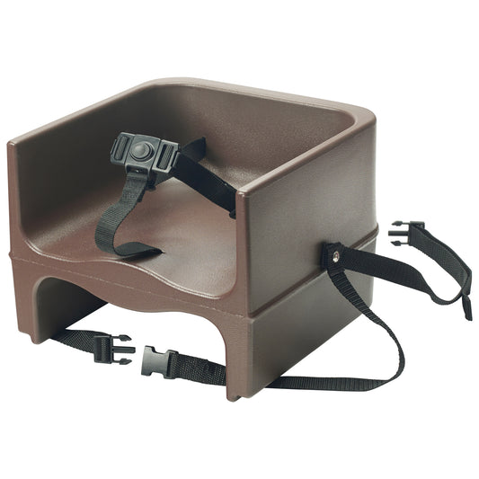 Winco CHB-1P Brown Plastic 3-Way Strap Single-Sided Booster Seat