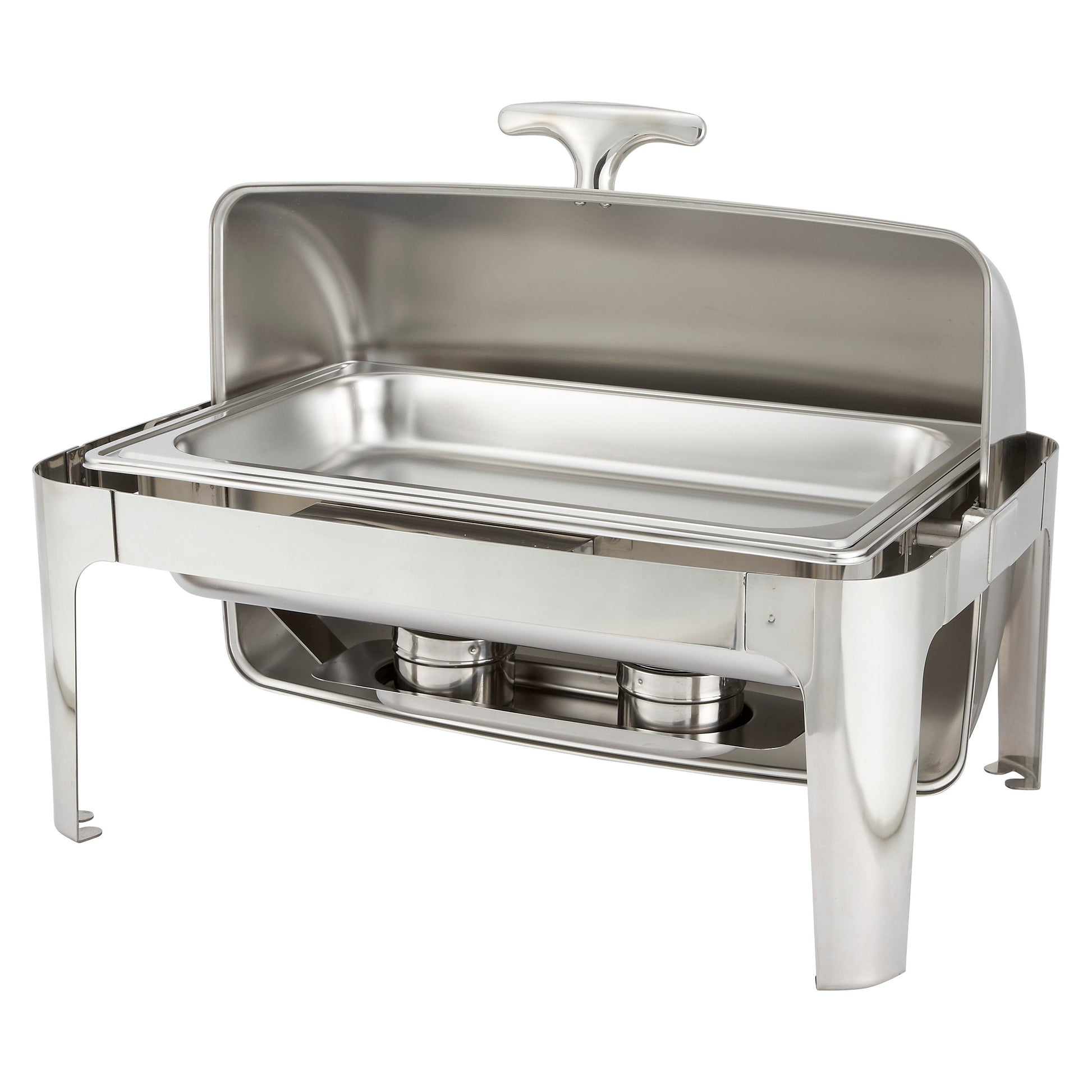 Winco 601 8 Qt. Full-size Stainless Steel Madison Roll-Top Chafer, Heavyweight