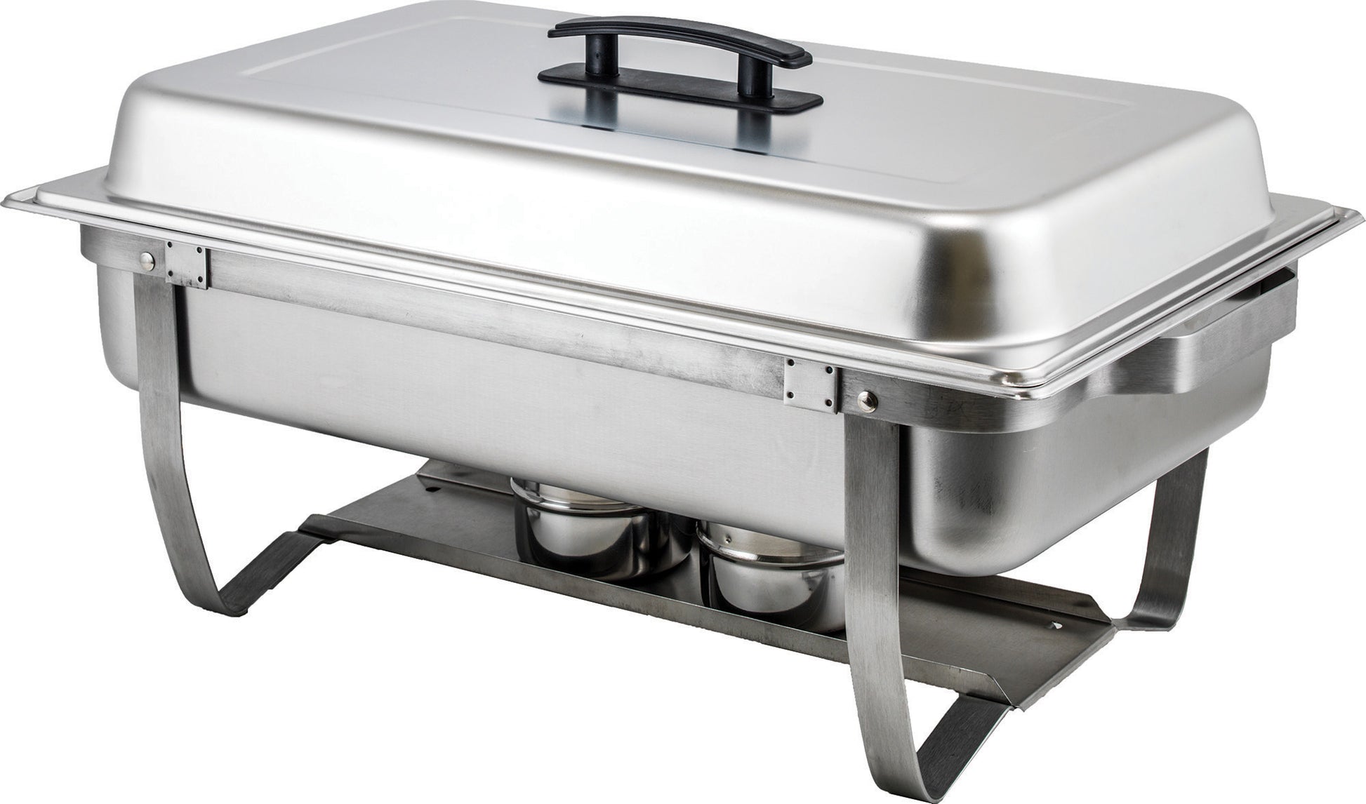 Winco C-4080 8 Qt. Full-size Stainless Steel Folding Stand Chafer
