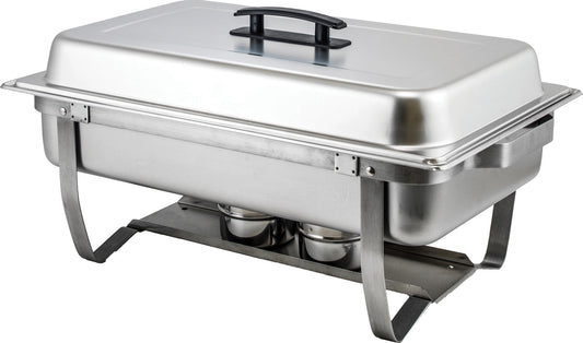 Winco C-4080 8 Qt. Full-size Stainless Steel Folding Stand Chafer