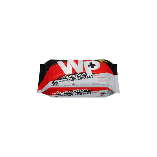 WipesPlus 37608 White No-Rinse Food Contact Multi-Surface Wipes, Refill Pack (12/80s)
