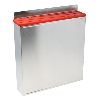 Omcan 12931 Stainless Steel Knife Rack with Red Plastic Insert