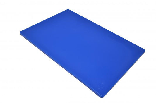 Omcan 41197 12" x 18" x 1/2" Blue Polyethylene Rigid Cutting Board