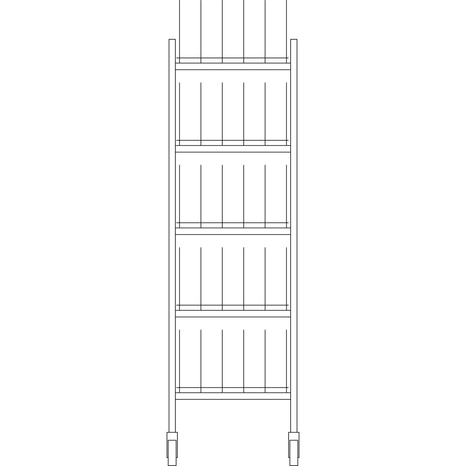 Dinex DX1173X50 50 Domes or 100 Bases 19.50" x 20.25" x 73" Stainless Steel Drying and Storage Cart