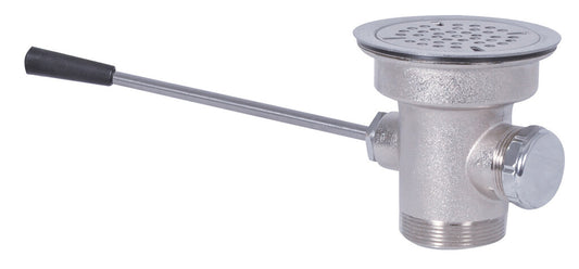 BK Resources BK-SLW-3 Brass Straight Lever Drain With Overflow Outlet and Cap