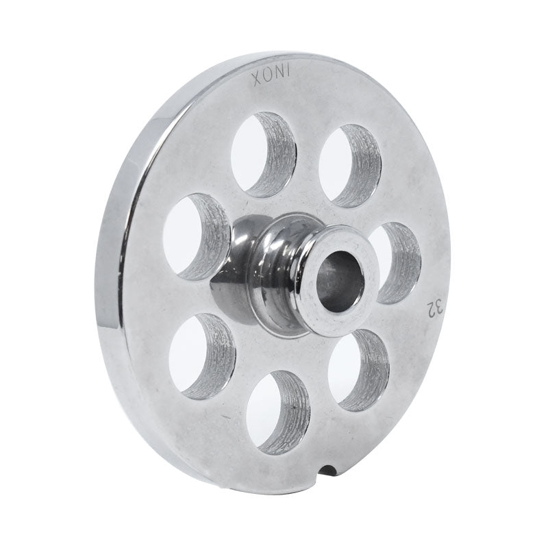 Omcan 11212 #32 One Notch/Round European Style Stainless Steel Plate with Hub, 18mm (3/4")