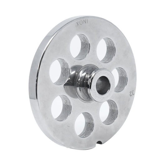 Omcan 11212 #32 One Notch/Round European Style Stainless Steel Plate with Hub, 18mm (3/4")