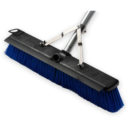 Carlisle 3621961814 18" Blue Complete Floor Sweep and 60" Handle with Squeegee