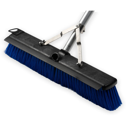 Carlisle 3621961814 18" Blue Complete Floor Sweep and 60" Handle with Squeegee