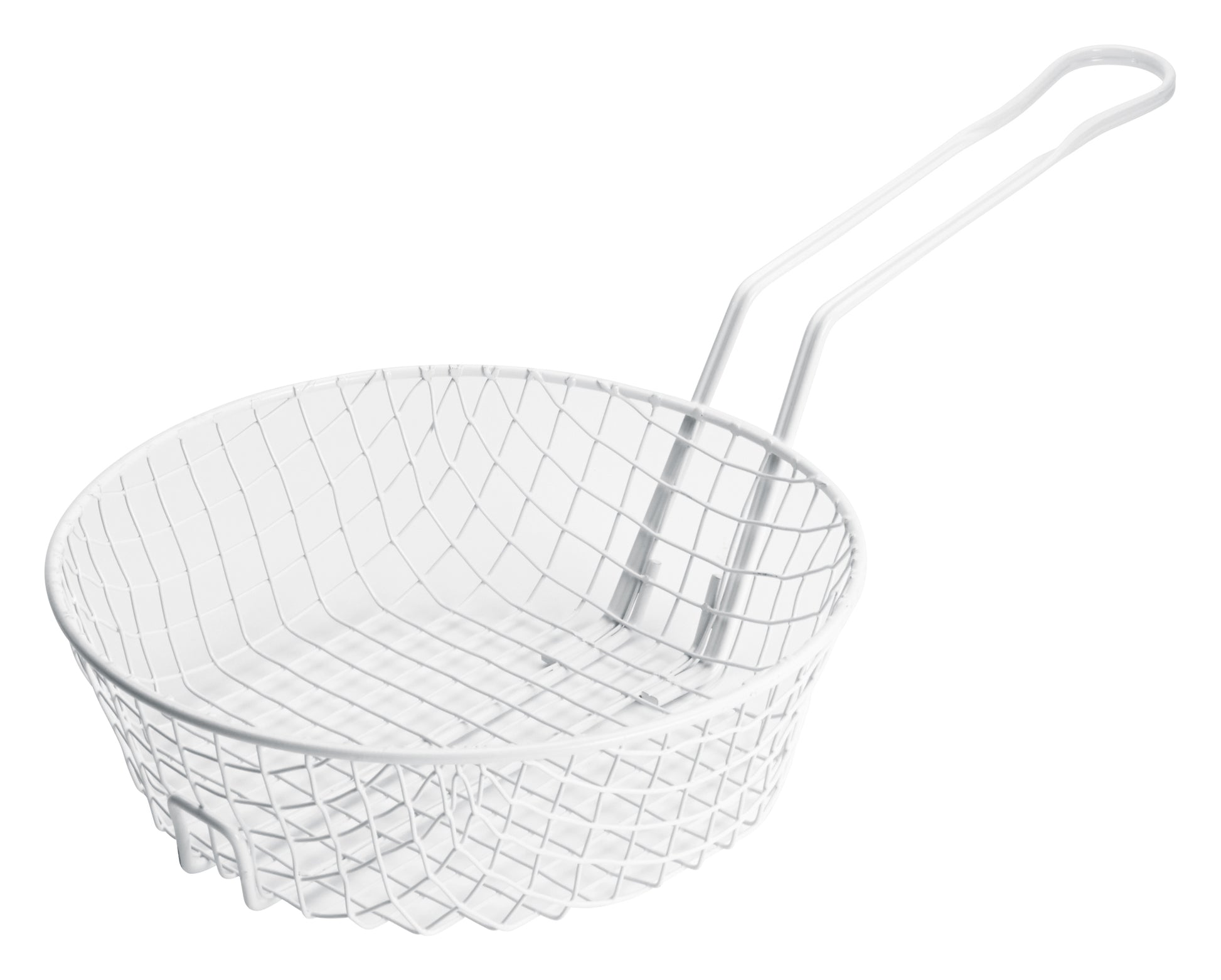 Winco MSBW-10 10" White Plastic Coating Breading Basket, Coarse Mesh