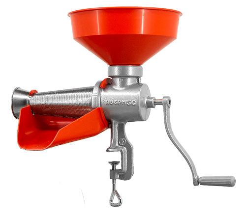 Omcan 30105 Manual Tomato Squeezer with Plastic Funnel And Drip