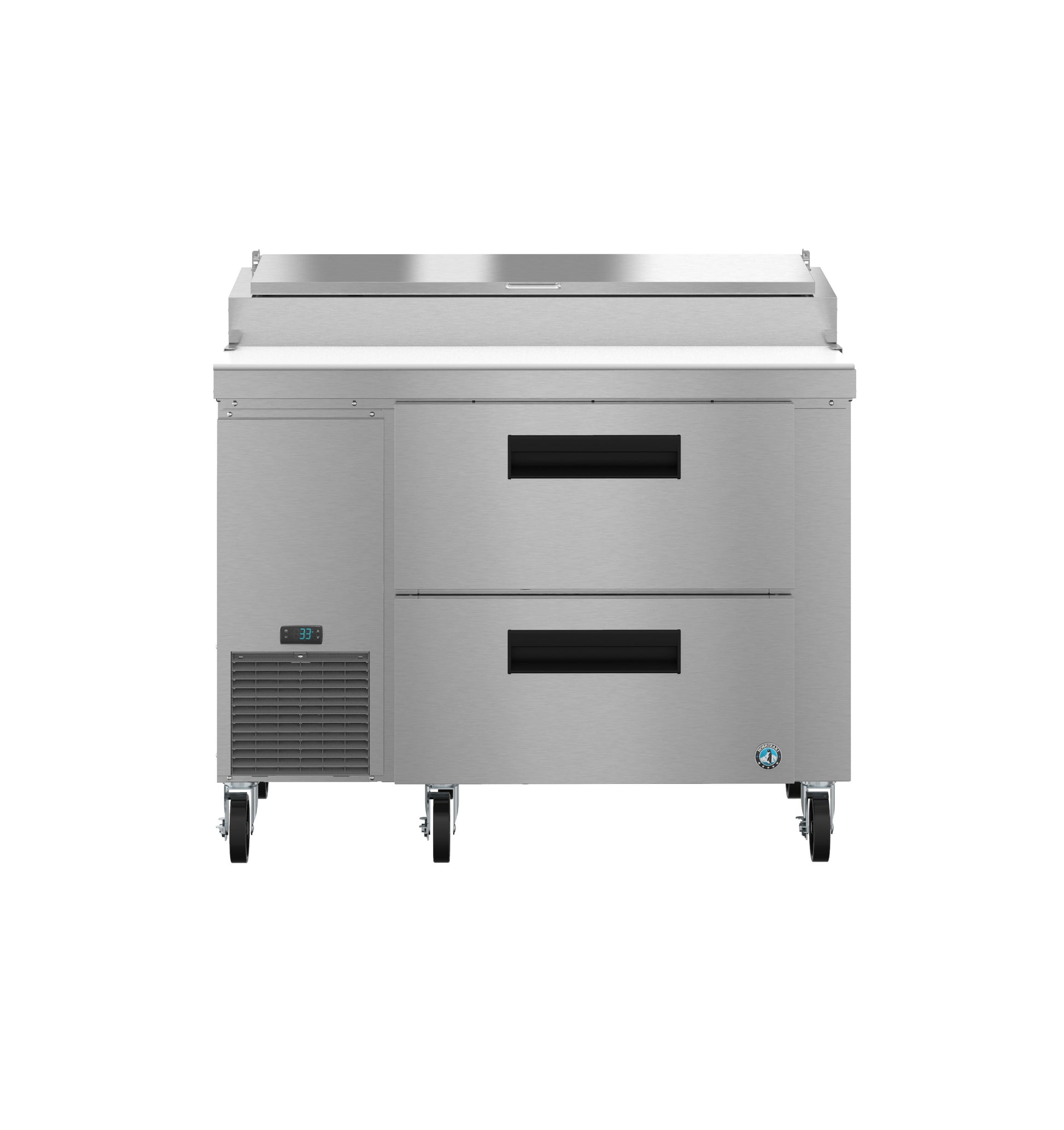 Hoshizaki PR46B-D2 One Section Stainless Doors Pizza Prep Table Refrigerator