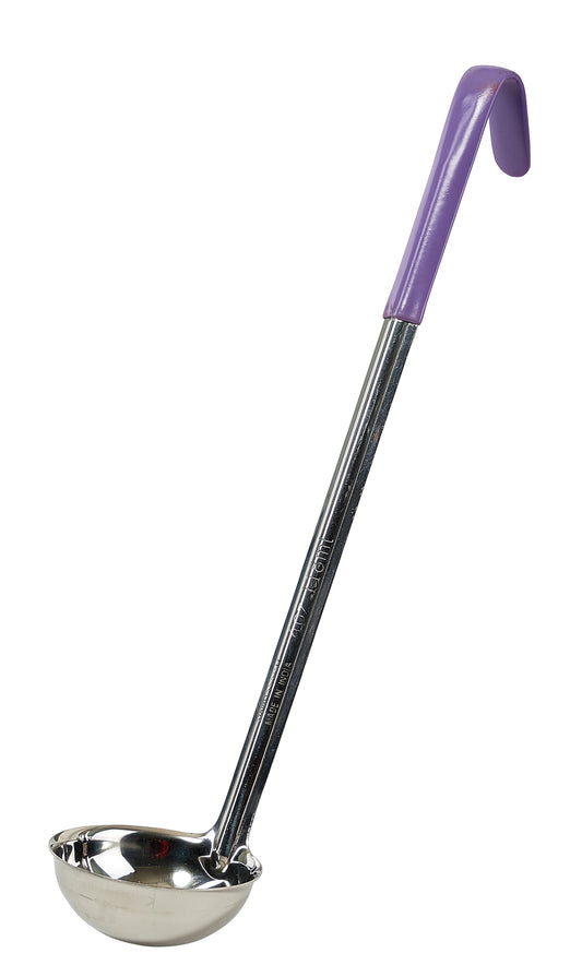 Winco LDC-4P 4 oz. Purple Stainless Steel Ladle, Allergen Free