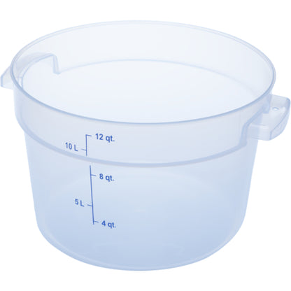 Carlisle 1096730 12 Qt Clear Round Polypropylene StorPlus Food Storage Container