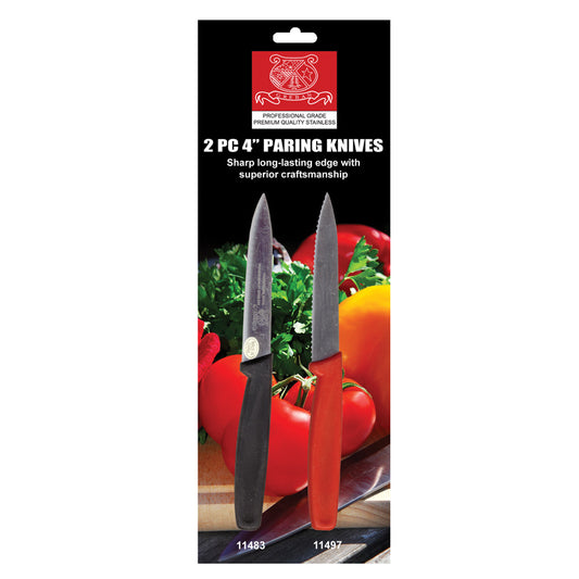 Omcan 21874 4-inch Retail-Ready Straight and Wave Paring Knife