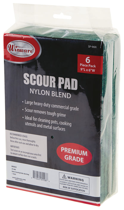 Winco SP-96N Nylon Scouring Pads (6pcs/pack)