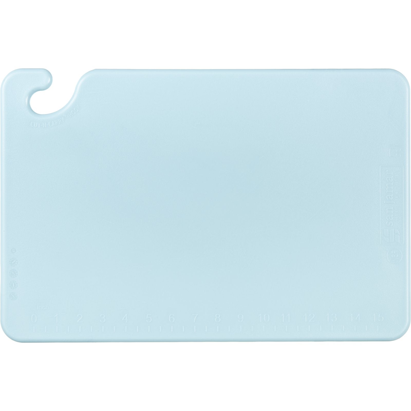 San Jamar CB121812BL 12" x 18" x 0.5" Blue Cut-N-Carry Cutting Board