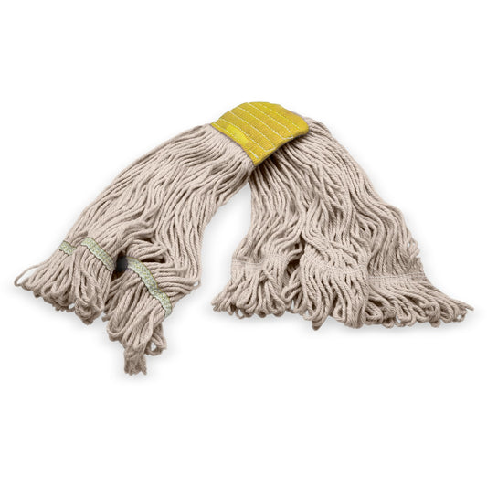 Carlisle 369513B00 Small Natural Cotton 4 Ply Looped-End Mop w/ Yellow Band