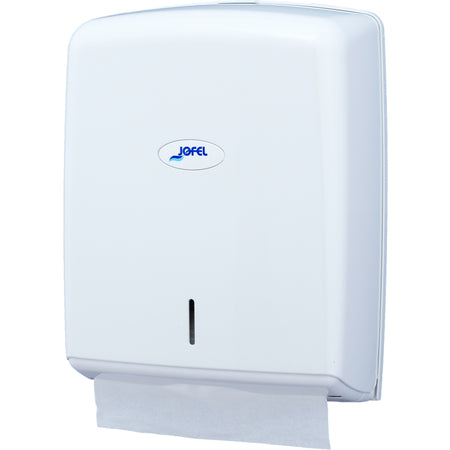 Carlisle T1600WH 600 Z-fold White Plastic Jofel Valor Interfold Towel Dispenser