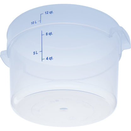 Carlisle 1096730 12 Qt Clear Round Polypropylene StorPlus Food Storage Container