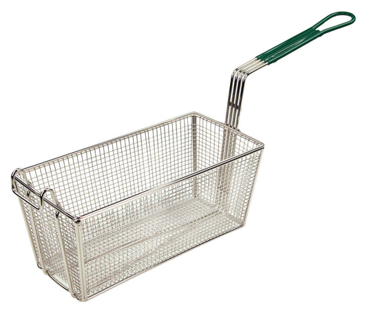 Winco FB-30 13-1/4" Green Handle Fry Basket