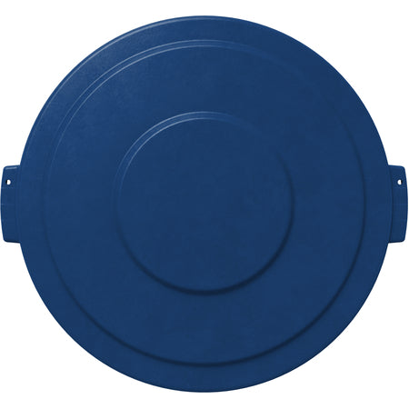 Sparta 84103314 32 Gallon Blue Round Polyethylene Bronco Waste Bin Trash Container Lid