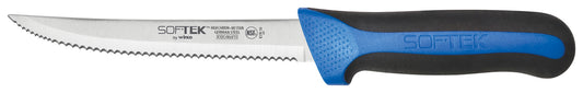Winco KSTK-50 5-1/2" SofTek Serrated Utility Knife, Soft Grip Handle