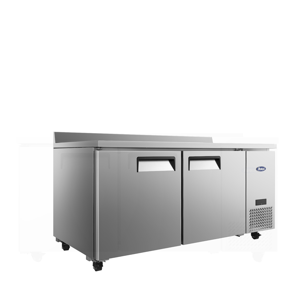 Atosa MGF67GR 67" Worktop Refrigerator with Backsplash, Side Mount Compressor
