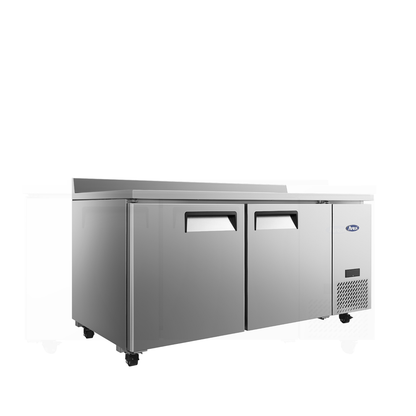 Atosa MGF67GR 67" Worktop Refrigerator with Backsplash, Side Mount Compressor