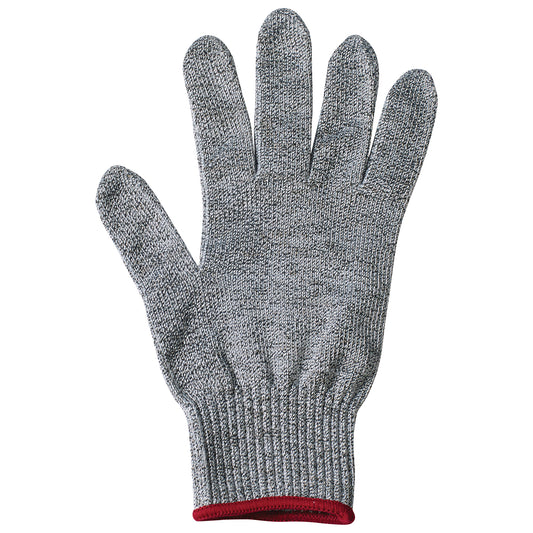 Winco GCRA-S Small Gray Cut Resistant Glove, Red Wristband