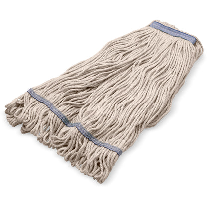 Carlisle 36942900 X-Large Natural Acrylic Fiber 4 Ply Looped End Mop Blue Band