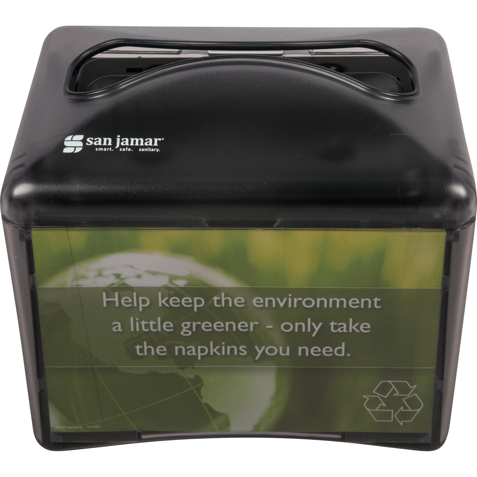 Carlisle H4003TBK 200 Napkins Black ABS Tabletop Venue Napkin Dispenser, Interfold