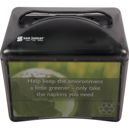 Carlisle H4003TBK 200 Napkins Black ABS Tabletop Venue Napkin Dispenser, Interfold